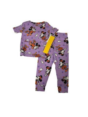 Disney Mickey & Minnie Halloween Toddler Pajama Set Purple Size 2T NWT